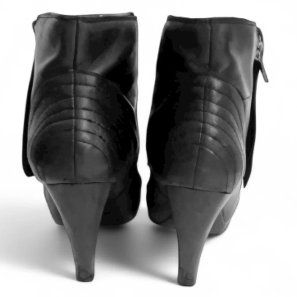 Authentic Joie black leather open toe ankle boots sz 7 Euro 37